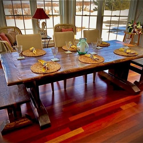 reclaimed wood dining table